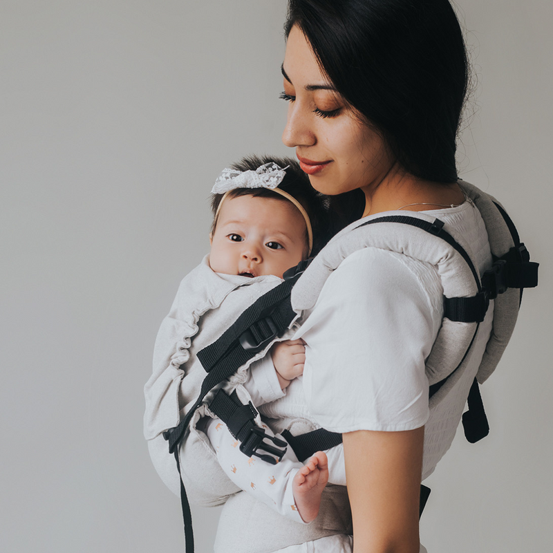 Mochila Ergo Etapa 2 Lino y Algodón - Perla + Asesoría de REGALO + Envío GRATIS