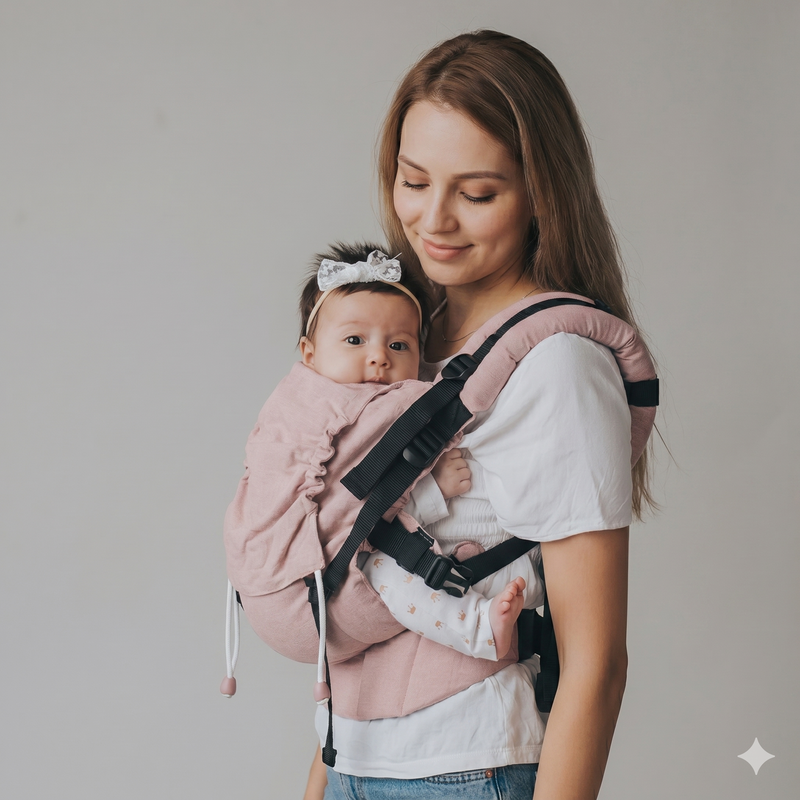 Mochila Ergo Etapa 2 Lino y Algodón - Palo Rosa (PEDIDO)