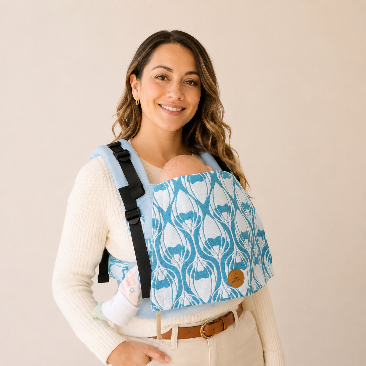 Mochila Ergo Premium Fular Tejido Etapa 1 - Océano