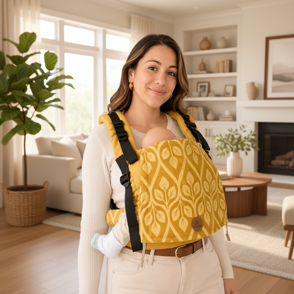 Mochila Ergo Premium Fular Tejido Etapa 1 - La Vitta Yellow Vertical