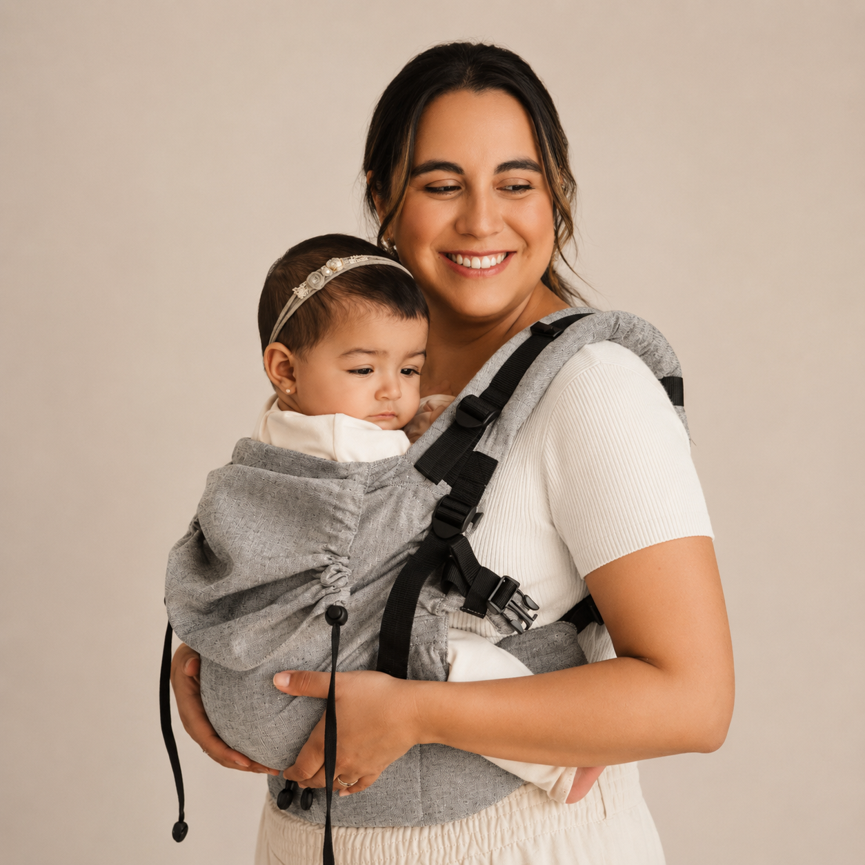 Mochila Ergo Etapa 2 Lino y Algodón - Silver